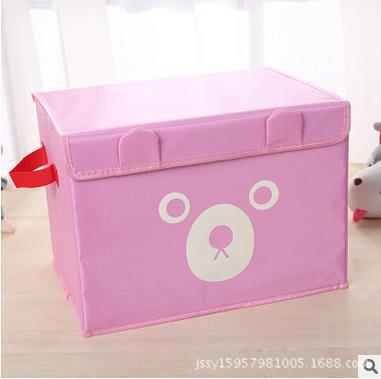 Clásico oso engrosado impreso Oxford caja de almacenamiento de tela de juguete Almacenamiento de ropa edredón caja de almacenamiento de una pieza de entrega
