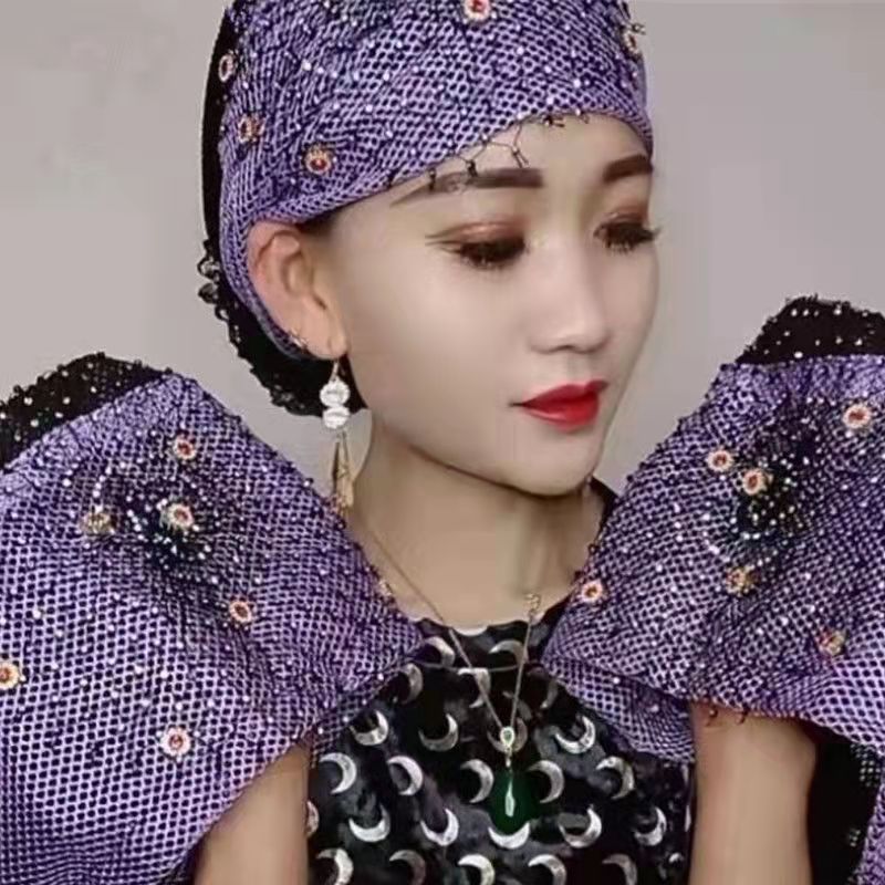 Hat with Lace Headscarf for Women, Summer Thin Headband, Women's Hat to Cover Gray Hair, Elderly Hat, Breathable, Sun Protection, Sunshade
