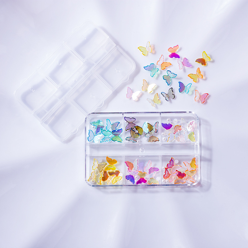 40g Weight Nail Decoration Accessories Nail Supplies 1 Set Quantity Resin Material Cartoon, Heart Shape, Bow Knot Pattern Casual, Sweet Style Manicure Butterfly Ornament Long Boxed Crooked Heart Cartoon Bear Bottoming Drill Christmas Bowknot Nail Ornament Ornament Mixed 7