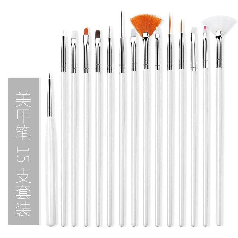 Manicure Tools Paint Pen Manicure Brush Set Phototherapy Pen Carving Pen Manicure Brush Pen Set of 15