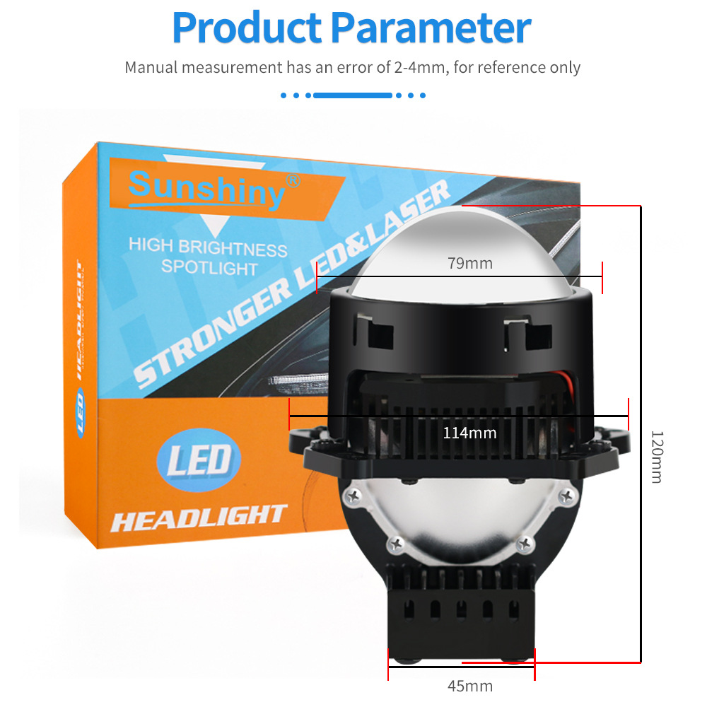 Nueva lente de luz de coche de disparo directo único de copa doble transfronteriza, lente de disparo directo de alta potencia GTR, modificación de faros de motocicleta