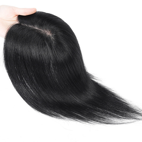Fully hand-woven wig, head covering white hair, replacement hair piece manufacturer wholesale, realistic and breathable mono net female hair wig piece