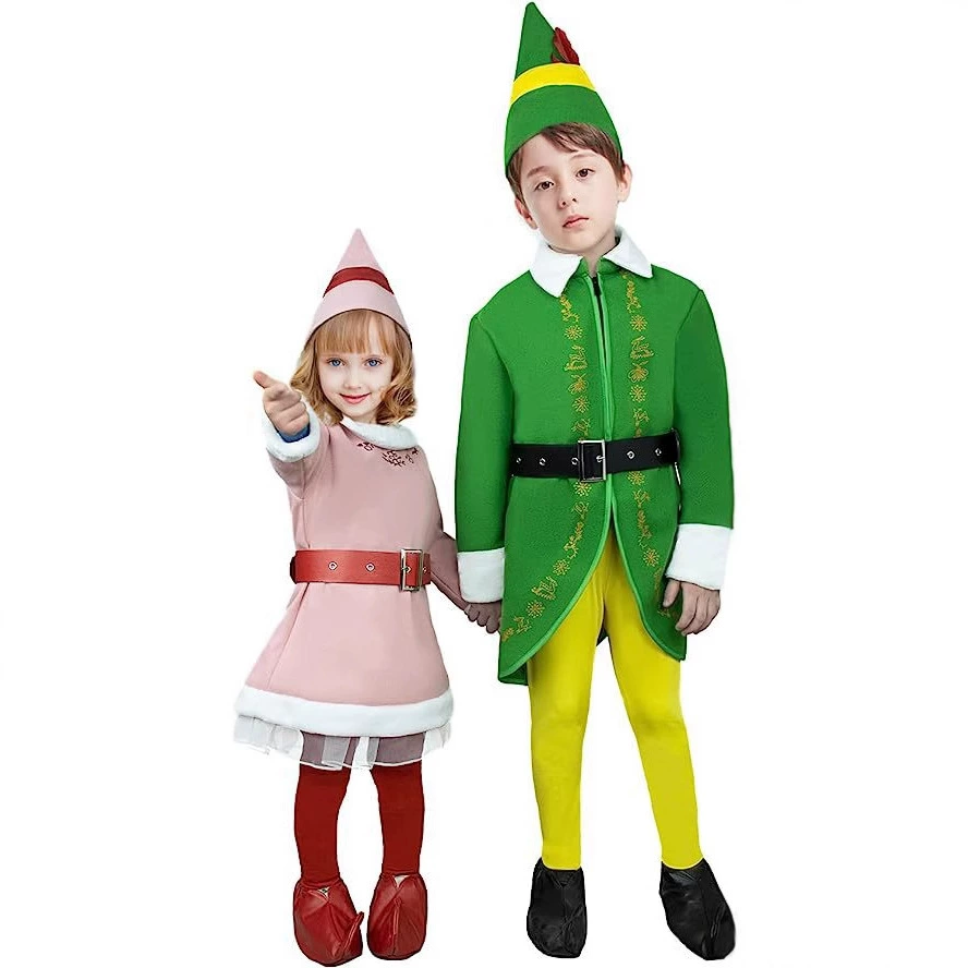 Рождественский Детский костюм для взрослых Костюм для мальчиков и девочек Санта-Клаус Лось Зеленые волосы Монстр Гринч Платье
