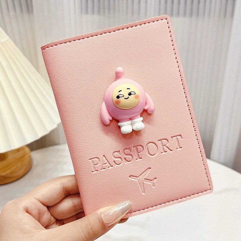 旅行書類バッグ、新しい多機能カードホルダー、女の子向けのかわいい漫画の見栄えの良いパスポート収納フォルダー|undefined