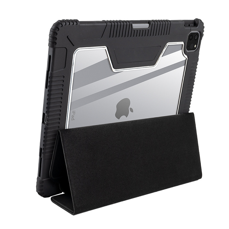 Suitable for ipad 10.2 flat cover tpu + pc + leather cover 12.9 anti-fall flat protective shell factory outlet