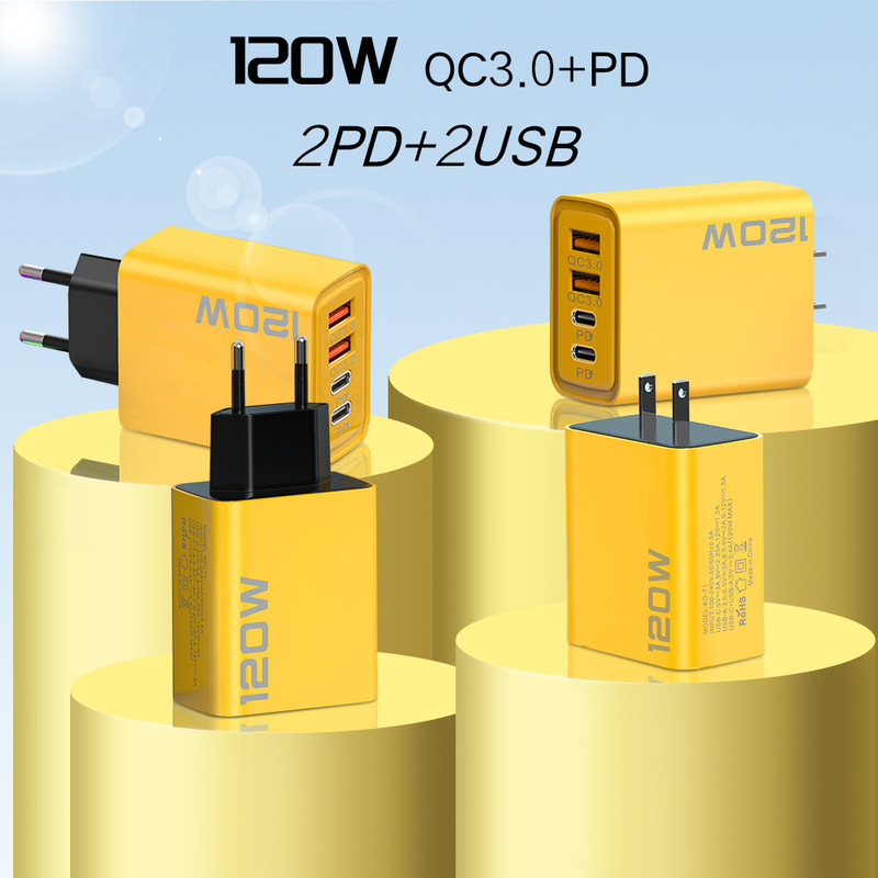 120W Dual Pd+ Dual USB Charger Suitable for Apple 15 and Huawei Mobile Phones, Dual Type-C Charging Head, Gallium Nitride 120W Dual Pd+ Dual USB Charger Suitable for Apple 15 and Huawei Mobile Phones, Dual Type-C Charging Head, Gallium Nitride