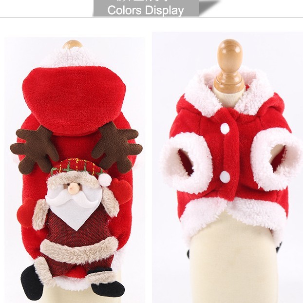 秋冬フランネル保温祝いペット服ヘラジカペットクリスマス服秋冬猫犬用品|undefined