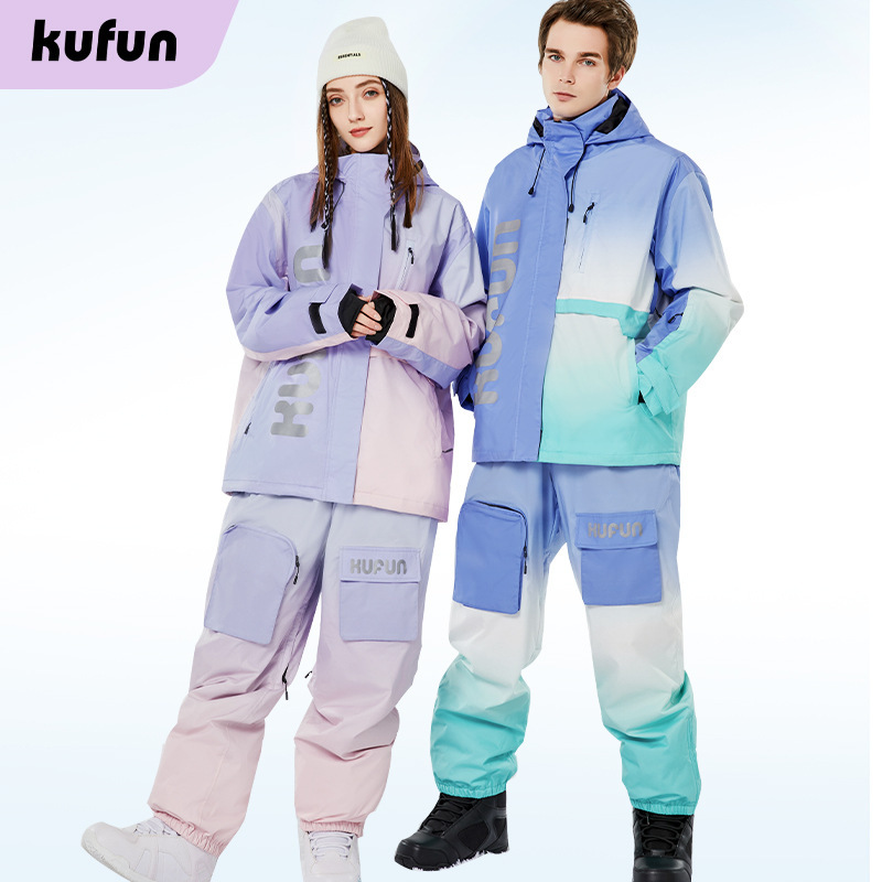 Cool Peak Ski Suit Single Board Double Board Equipment Full Set of Women and Men's Internet Celebrity Gradient Niche Snowsuit Windproof and Waterproof Cool Peak Ski Suit Single Board Double Board Equipment Full Set of Women and Men's Internet Celebrity Gradient Niche Snowsuit Windproof and Waterproof