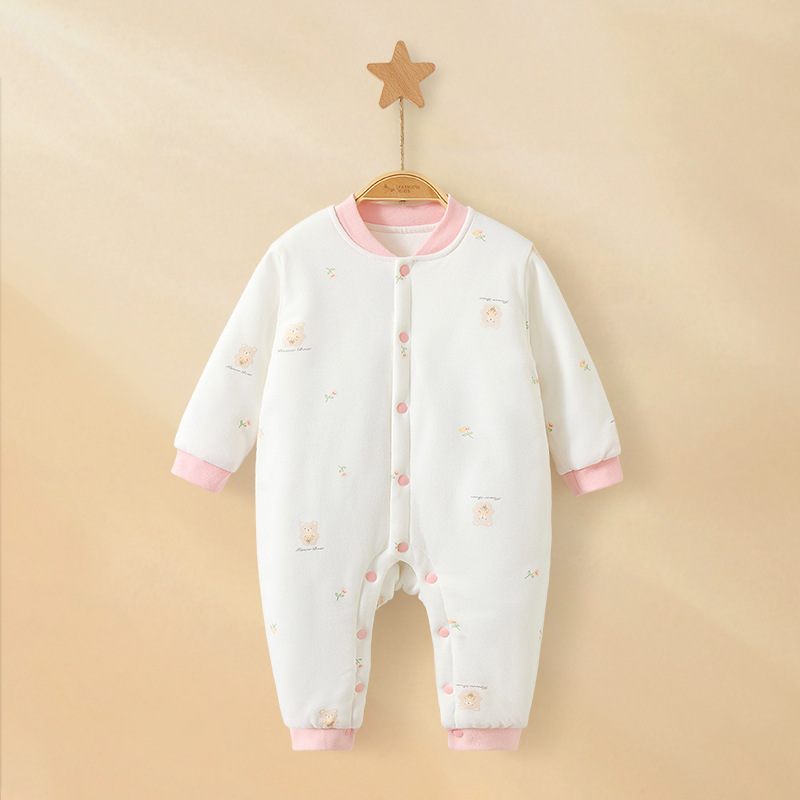 Primavera, otoño, invierno, camiseta de bebé, recién nacidos calientes, niños, niñas y niños pequeños, ropa de invierno de algodón gruesa, ropa de bebé