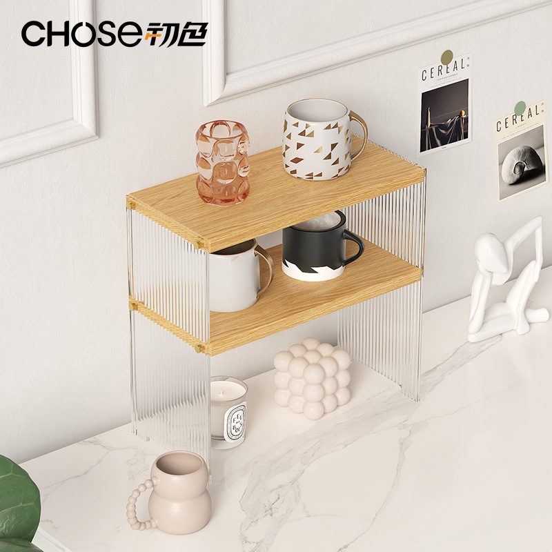 Nuevo portavasos acrílico, escritorio de oficina, taza portátil multiusos, soporte de almacenamiento de toallas de papel, múltiples capas, fácil de limpiar