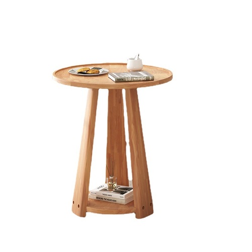 Factory Nordic simple sofa side table for living room solid wood coffee table movable bedroom bedside corner table