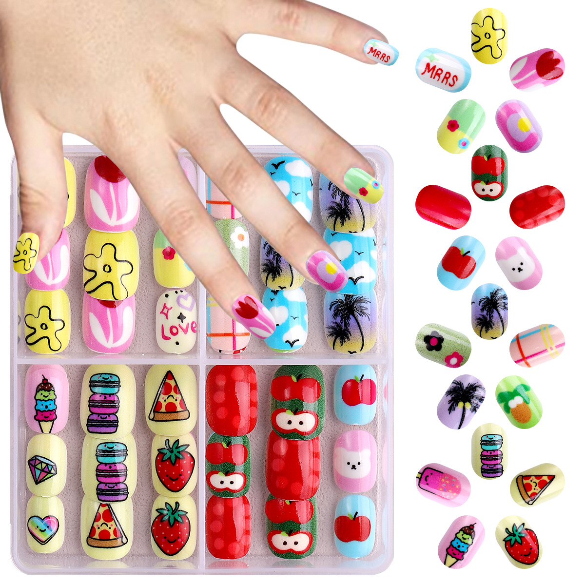 Set de manicura para niños ZHJP-467 (incluye 3 pegamentos de gelatina gratis + pequeñas limas de pulido)