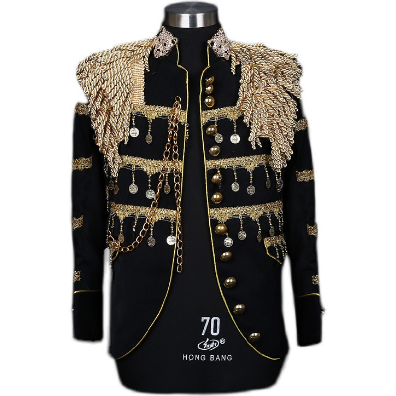 Traje de corte colgante dominante de los hombres de estilo coreano al por mayor transfronterizo Europeo y americano colgante borla República de China Presidente uniforme militar traje