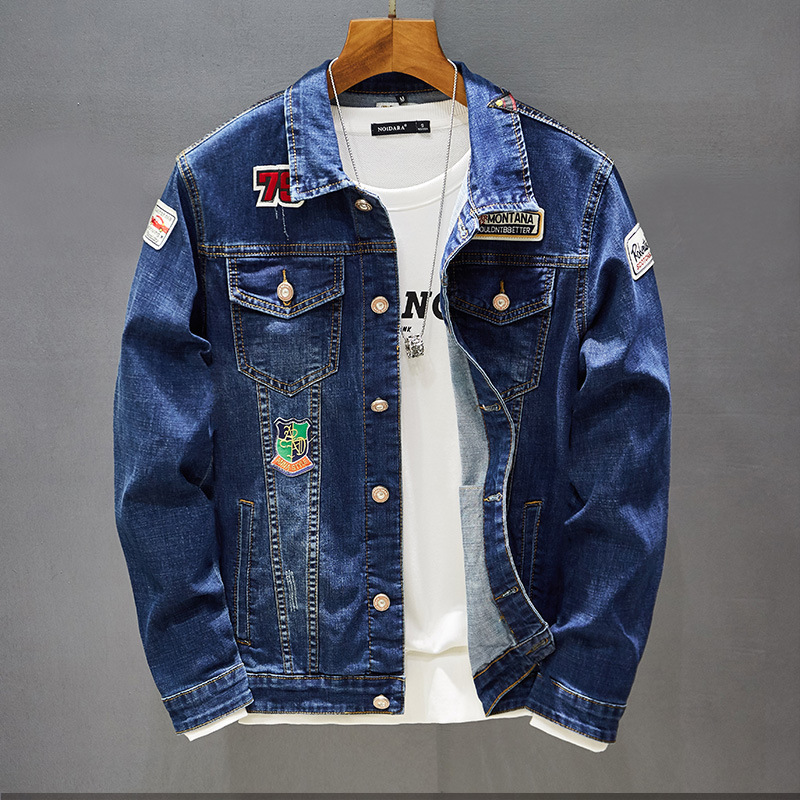 Cross-Border Amazon Plus Size Jacket Denim Jacket Fashion Men's Youth New Denim Top Factory Direct Sale