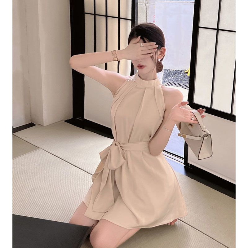 High-End Sleeveless Dress for Women in Summer French Off-Shoulder Sexy Ladylike Waistband Short Skirt High-End Sleeveless Dress for Women in Summer French Off-Shoulder Sexy Ladylike Waistband Short Skirt