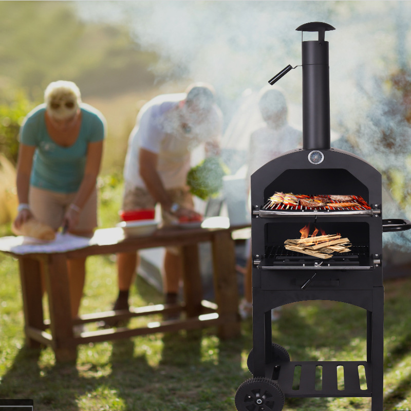 Mayorista horno de pizza vertical de acero inoxidable patio al aire libre horno de pizza de leña horno de pizza