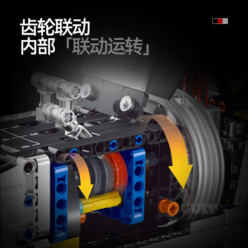 Guli60555 Vava Ferrari motor V modelo de motor mecánico ensamblaje de bloques de construcción juguetes para niños transfronterizos