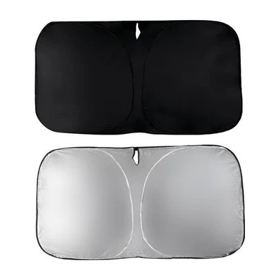 Popular Car Sunshade Titanium Silver Front Windshield Sunshade Universal Snap-On Type Summer Heat Insulation Sun Protection Car Sunshade