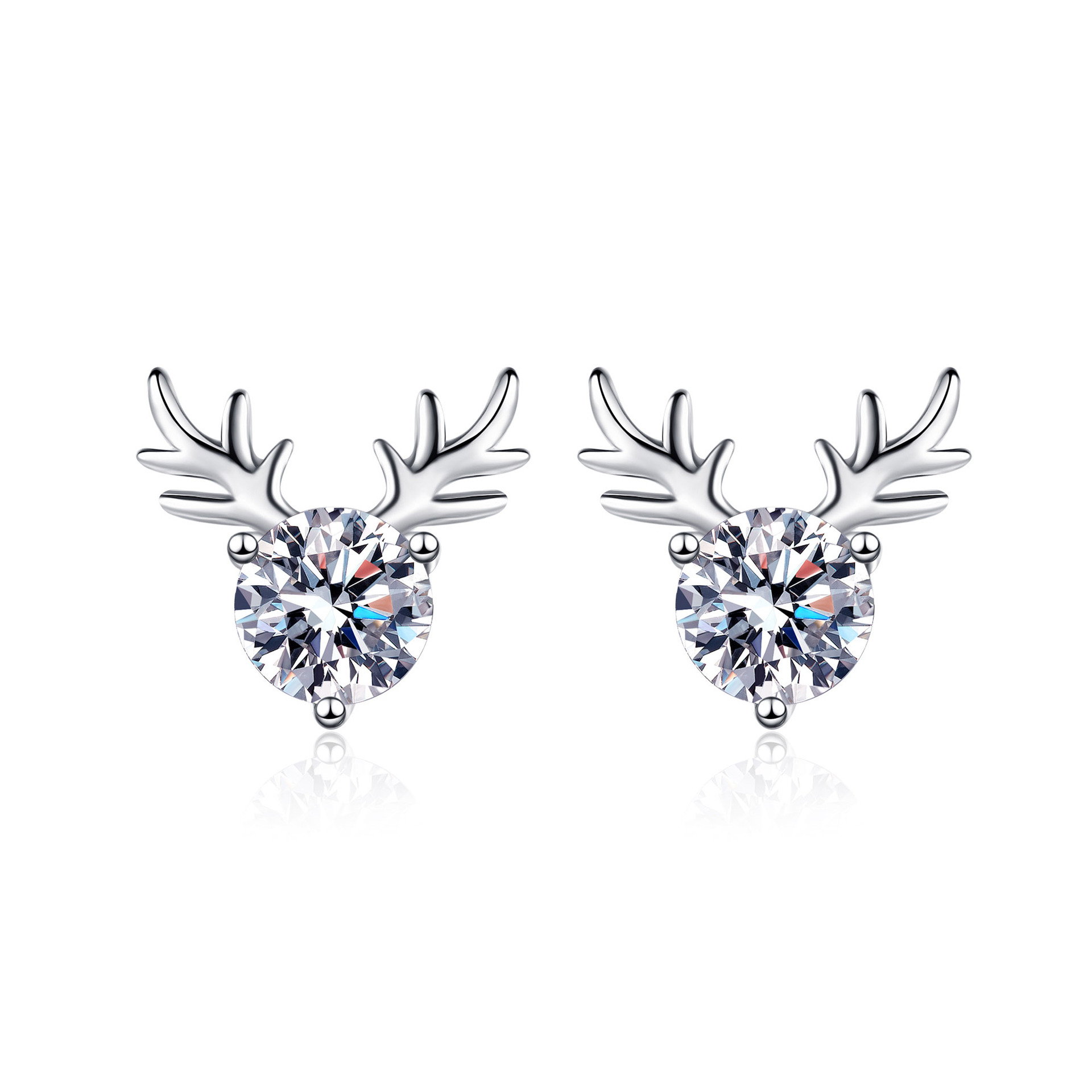 D Color Moissanite Stud Earrings In Sterling Silver For Women_voghion.com