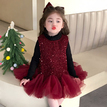 女童连衣裙秋冬款2025新款洋气儿童新年衣服宝宝冬季过年喜庆裙子