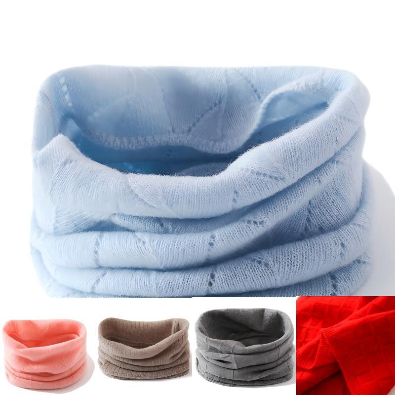 五个花型100%纯羊毛围巾女秋冬季保暖针织围巾男女护颈套头脖套