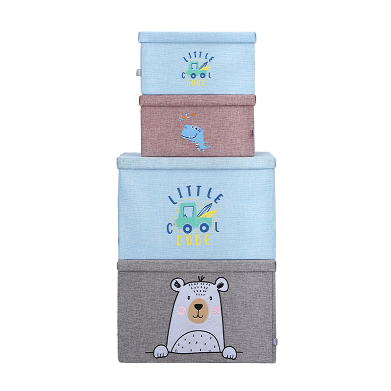 批发大码玩具收纳盒日式简约带盖收纳筐可折叠储物整理杂物收纳盒