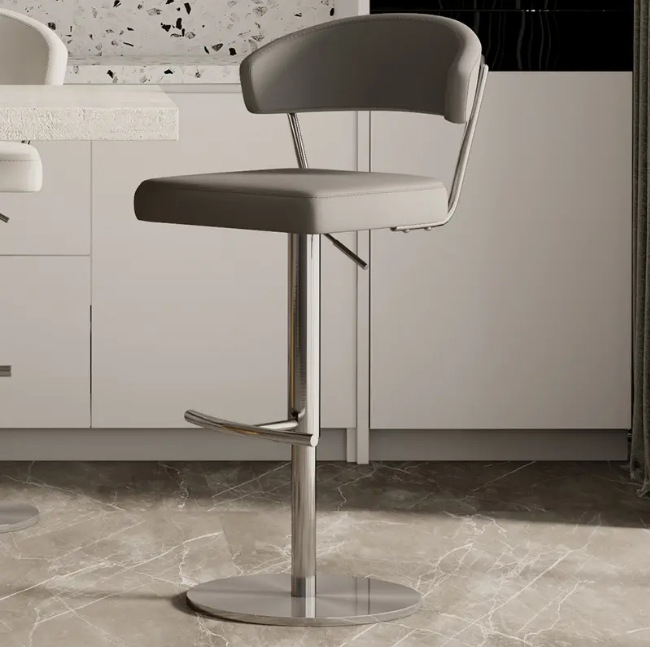 Bar Chair Rotatable Lifting Bar Chair High Bar Stool Light Luxury High-end High Backrest Bar Stool Bar Stool