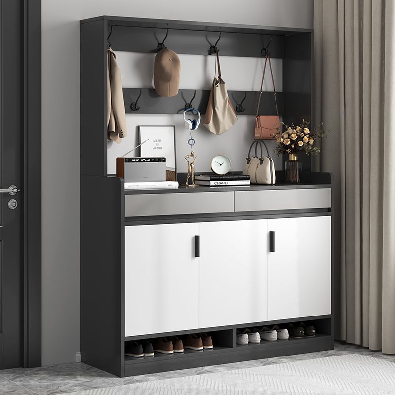 Shoe Cabinet for Home Entrance, Indoor Foyer Cabinet, Entryway Storage Cabinet, Large Capacity Storage Cabinet with Integrated Clothes Rack and Shoe Rack