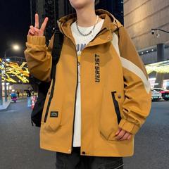 青少年连帽男士夹克2025春季新款港风潮流时尚百搭学生冲锋衣外套