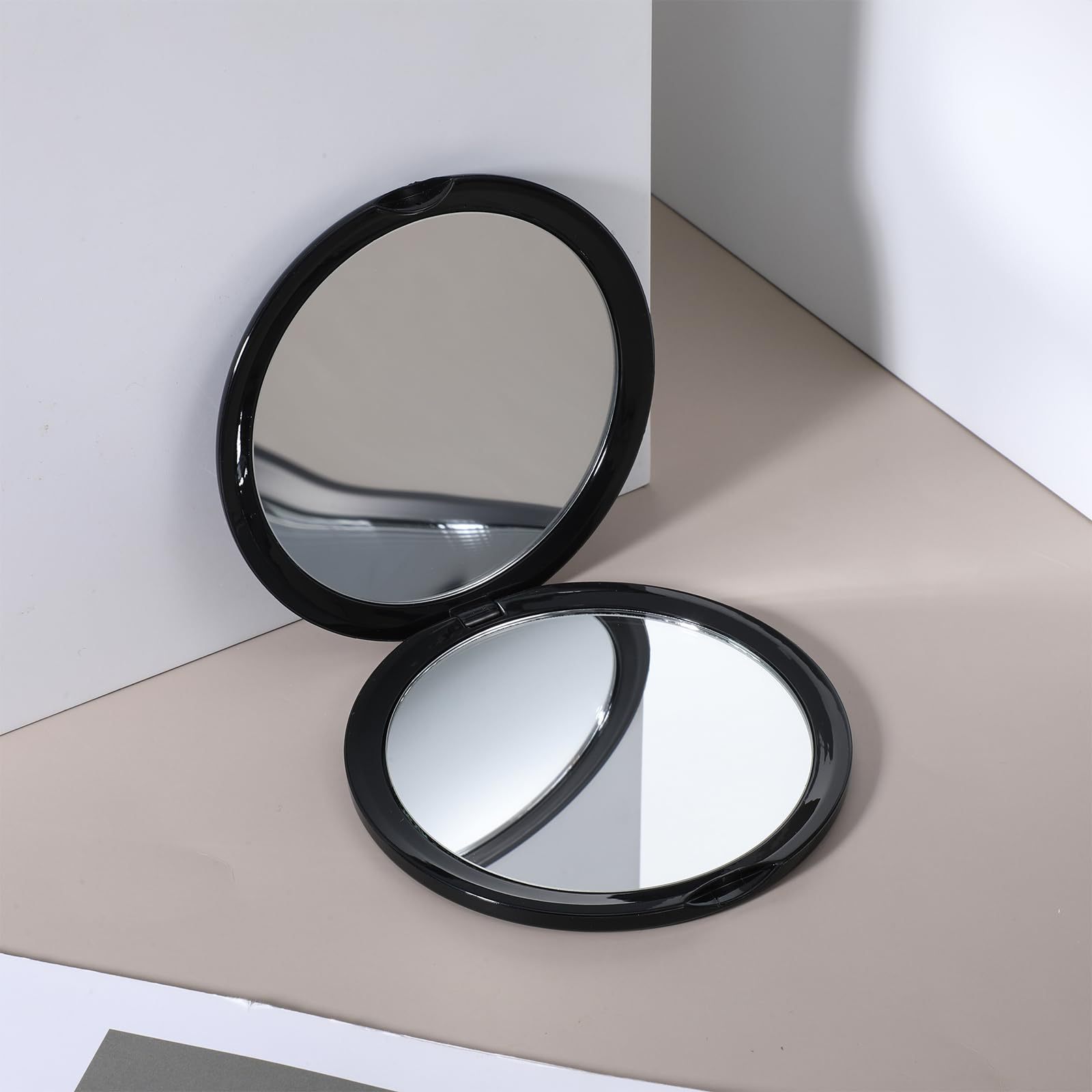 10X30X40X portátil plegable de doble cara espejo de maquillaje regalo mini lupa redonda 50X lupa