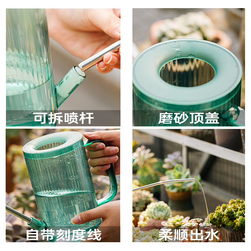 Jardinería boca larga suculenta regadera boca curva regadera hervidor de agua de riego artefacto boca puntiaguda regadera