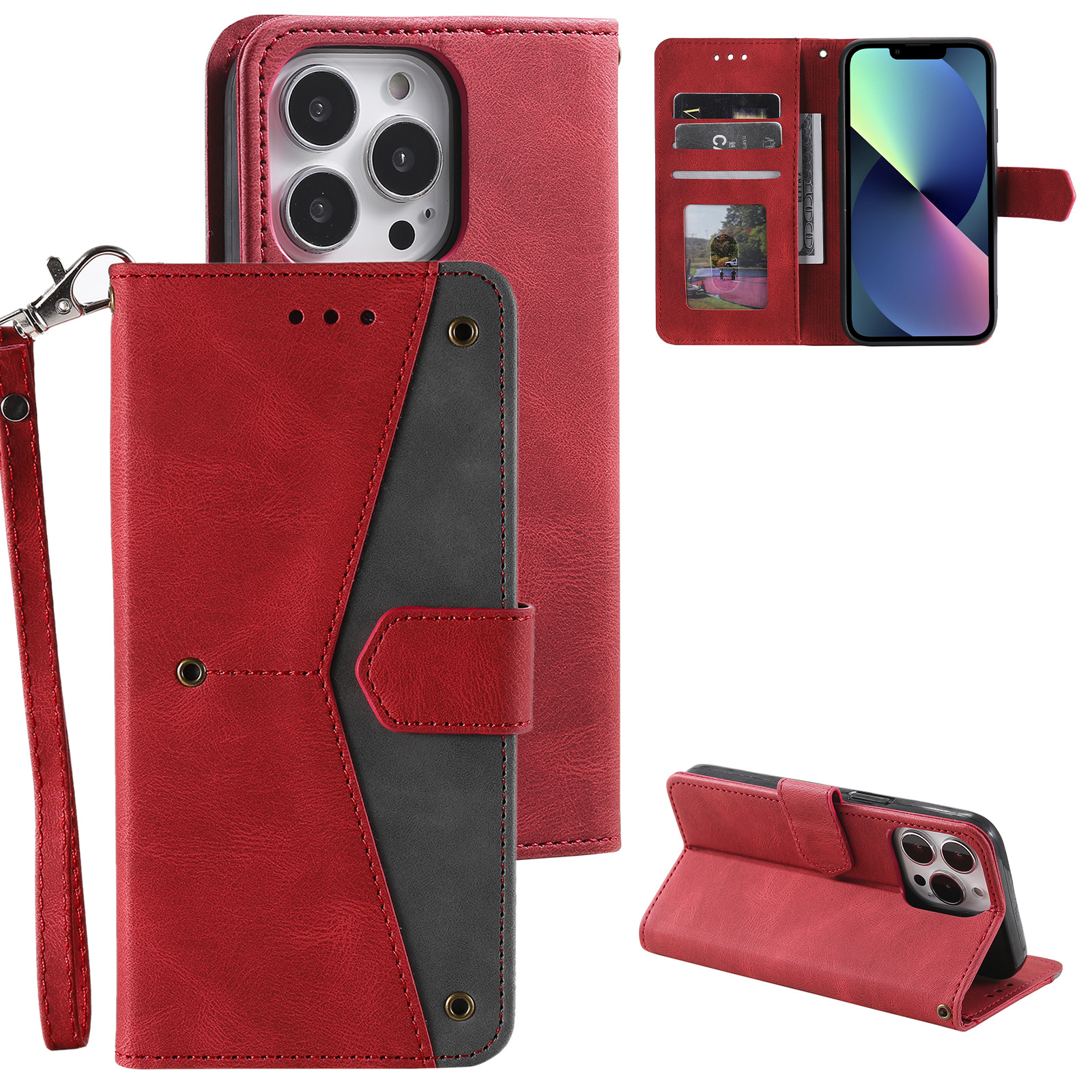 Luxury Leather Wallet Phone Case For Iphone 15 Pro And Samsung S24_voghion.com