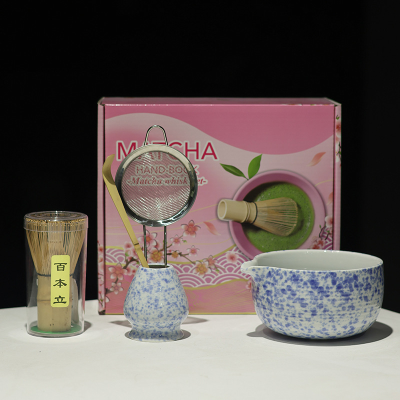 MATCHA跨境专供多款新品陶瓷5件套抹茶碗带嘴宋代点茶茶筅工具套|undefined