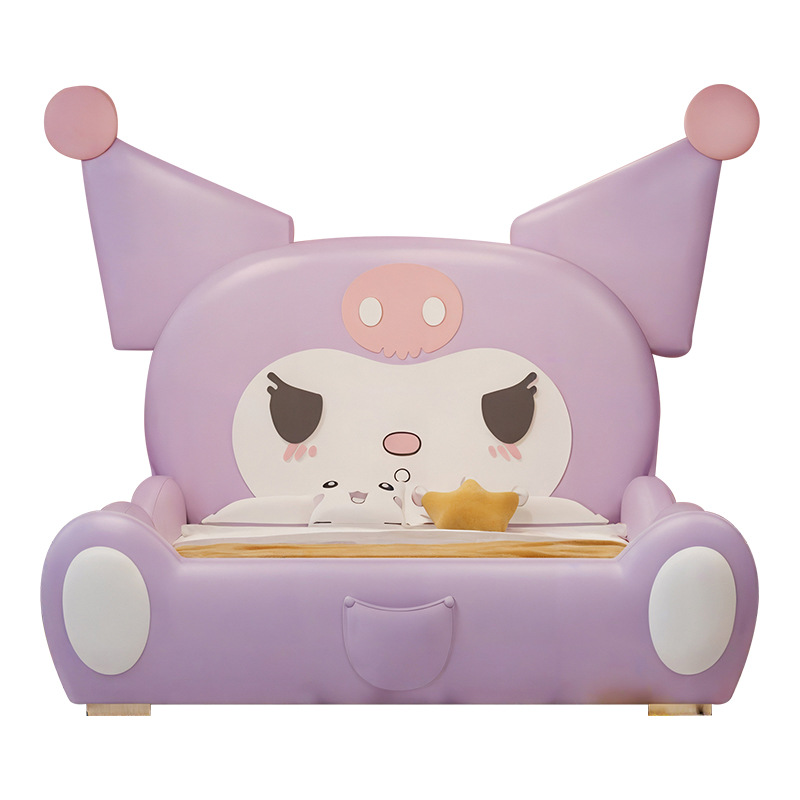 Cama infantil moderna minimalista para niñas cama princesa red 1m5 adultos dibujos animados púrpura Kulomi con valla deslizante