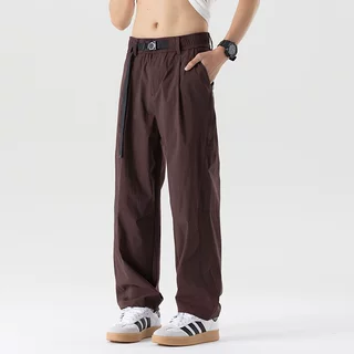 批发山系运动裤男2025夏季宽松男士薄款冰丝裤休闲裤户外男阔腿裤