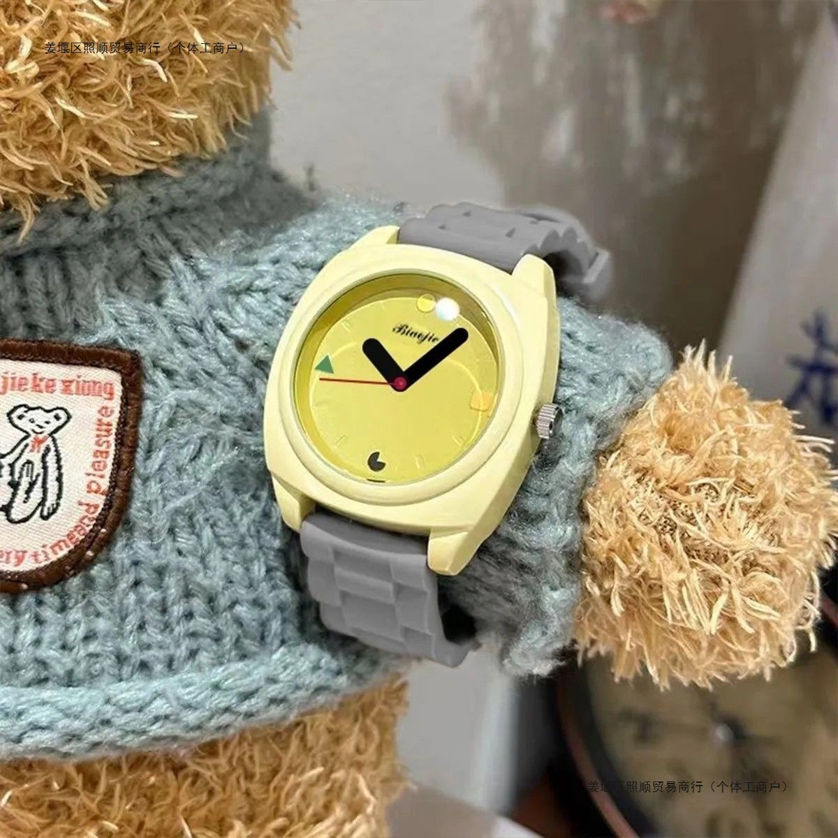 多巴胺撞色全自动手表女款2025新款高颜值小女生防水石英表少女心