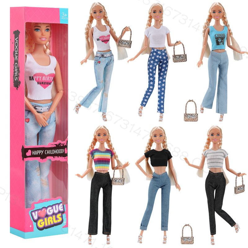 6-Point 30cm Boxed Barbie Doll, Various Multi-Color Options, Fashionable Pants Suit, New Export Style