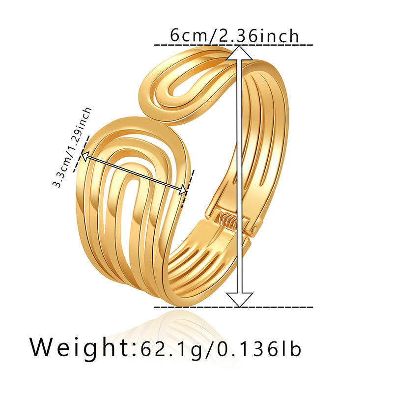 Retro Stripe Solid Color Alloy Womenu0027S Bangle 1 Piece