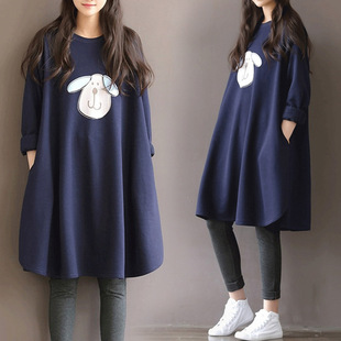 Pregnant women's autumn 2023 new suit autumn plus size fleece-lined autumn winter dress coat spring and autumn sweater skirt