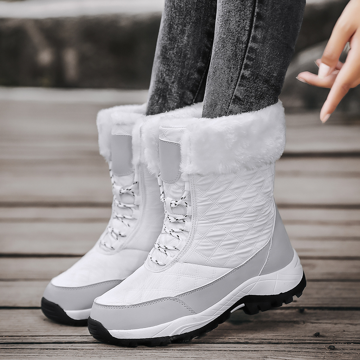 Nuevo paraguas de moda casual tela de terciopelo grueso calentamiento zapatos de nieve zapatos de algodón zapatos de mujer al por mayor transfronterizos image 5