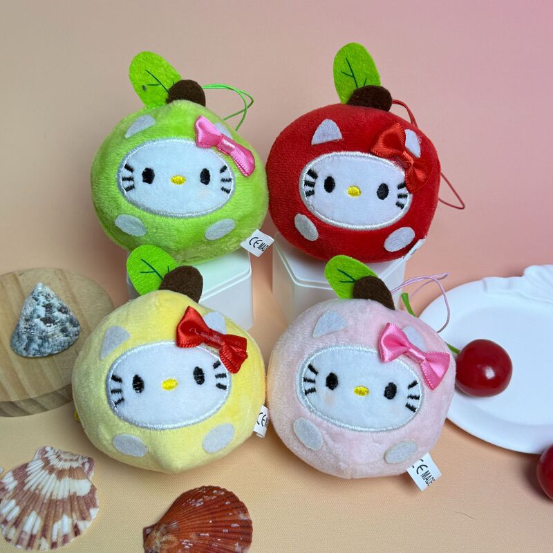 TikTok round ball apple KT cat plush toy doll keychain plush pendant claw machine Sanrio