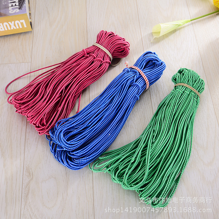 厂家直供弹力松紧带彩色涤棉带2元店货源服饰用进口高弹圆松紧带