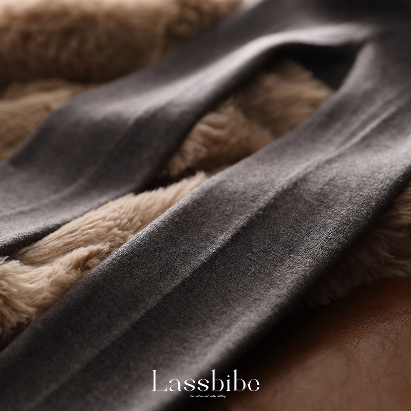 Lassbibe New Wool and Silk Right-Angle Foot-Shaped Matte Far-Infrared Warming Leggings and Footed Tights