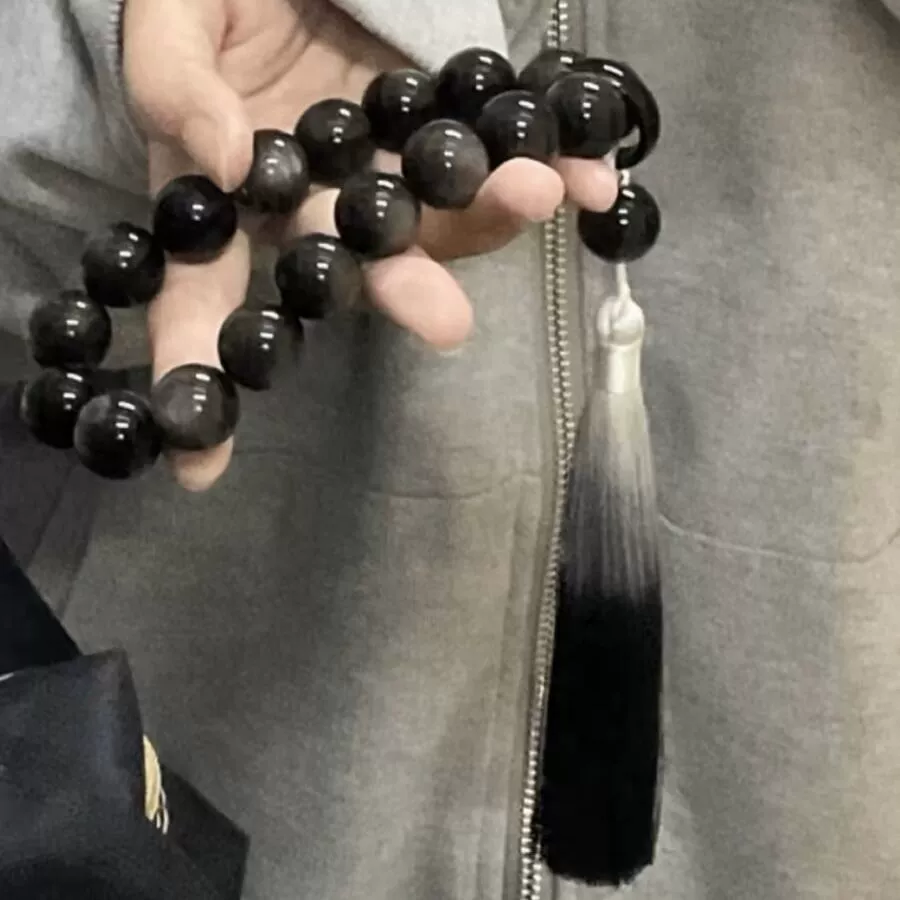 Ручной браслет из натурального серебряного обсидиана с восемнадцатью бусинами пробуждения льва для мужчин и женщин, ручной браслет из обсидиана