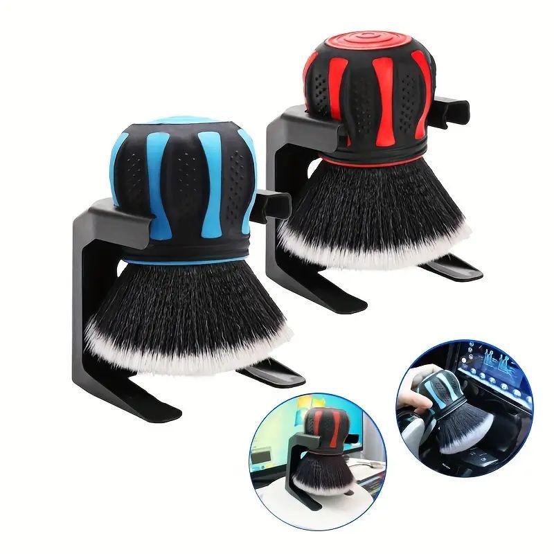 Multifunctional Car Interior Brush, Gap Brush, Air Conditioner Outlet Dust Removal Brush, Spherical Soft Bristle Brush, Handle Cleaning Brush