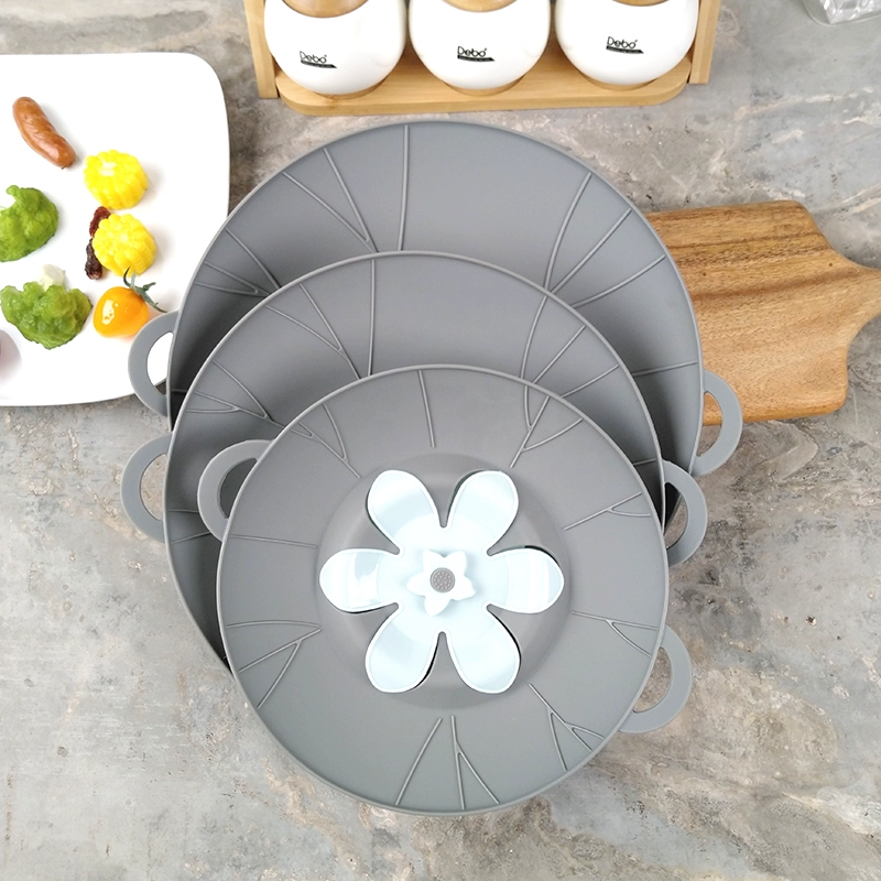 Устойчивая к высоким температурам силиконовая вращающаяся крышка горшка в форме цветка, предотвращающая проливание, для приготовления супа, крышка с защитой от брызг, теплоизоляционная и может использоваться в качестве подставки для приготовления на пару.