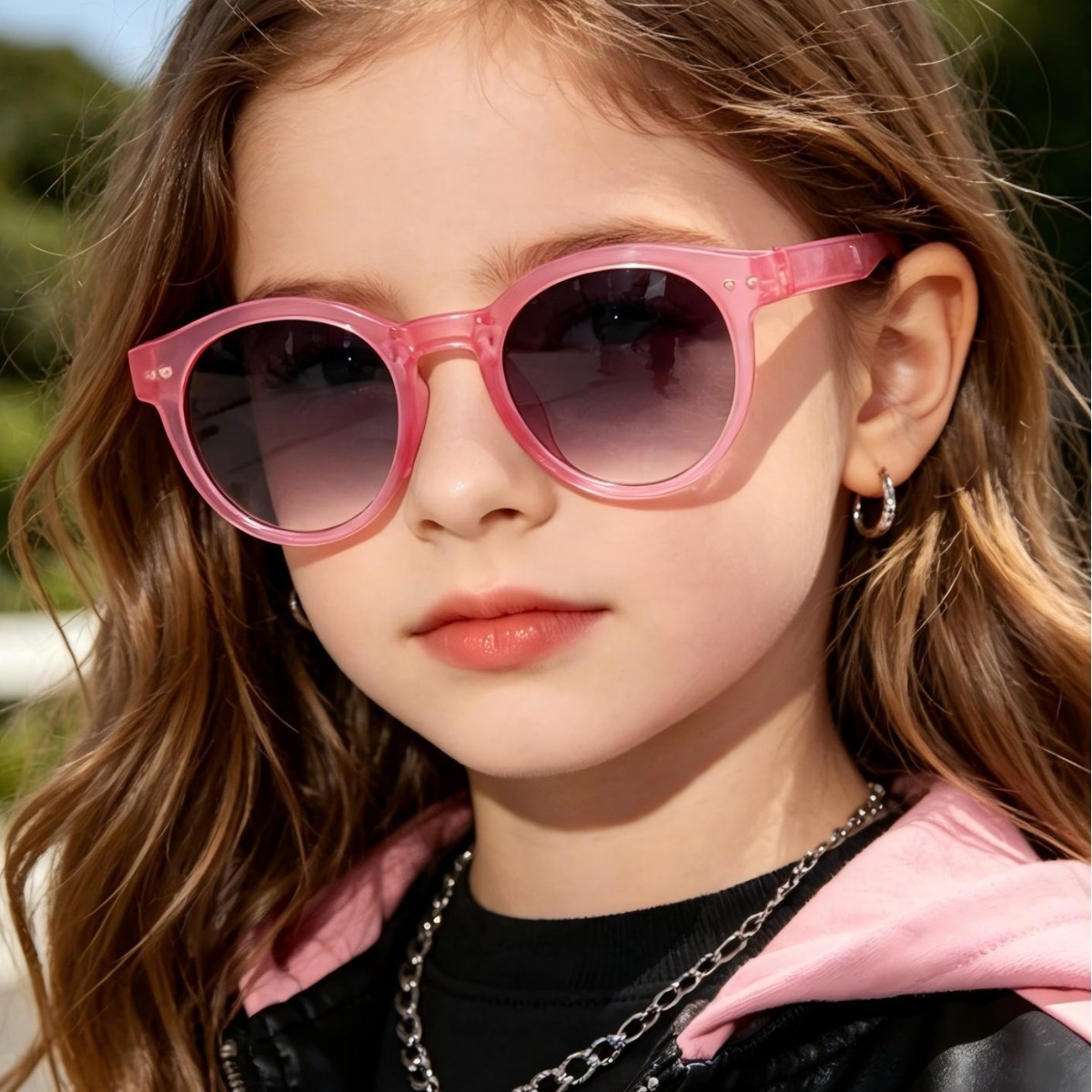 Nuevas gafas de sol para exteriores plegables con marco redondo para niños transfronterizos para hombres y mujeres gafas de sol color caramelo para bebés Sunglass