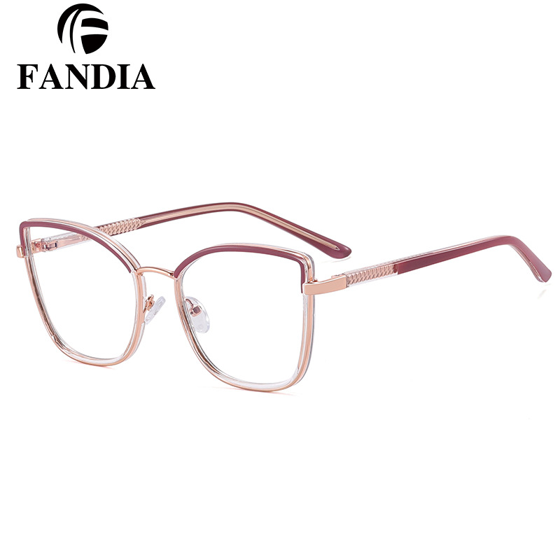 82182 nuevas gafas de moda damas sin bordes anti-luz azul pueden equiparse con gafas de fábrica de miopía stock