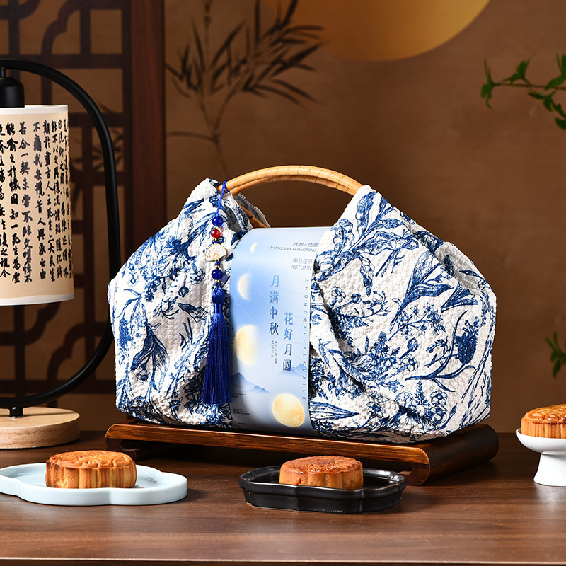 新款国风中秋节月饼礼盒编织篮广式流心月饼包装盒商务伴手礼礼品|undefined