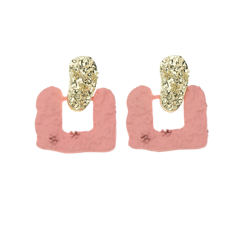 Fashion Creative Alloy Square Geometric Bump Texture Earrings display picture 7